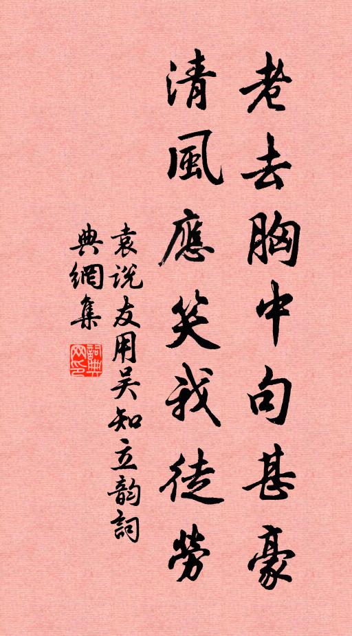 袁说友老去胸中句甚豪，清风应笑我徒劳书法作品欣赏