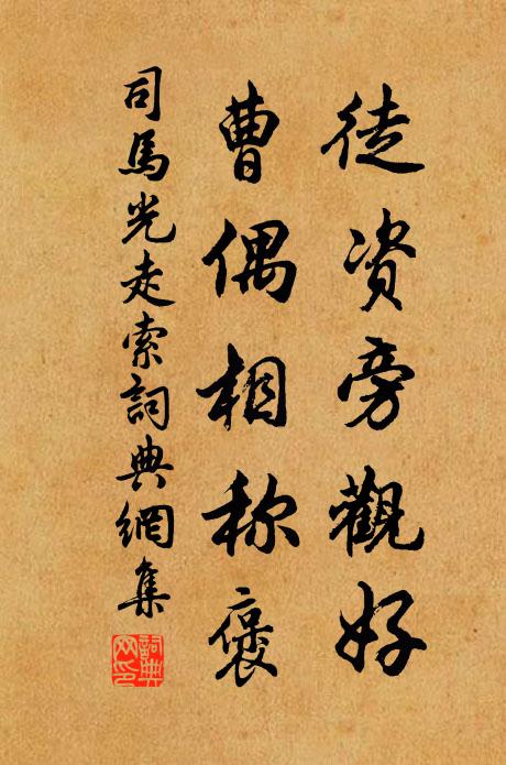 司马光徒资旁观好，曹偶相称褒书法作品欣赏