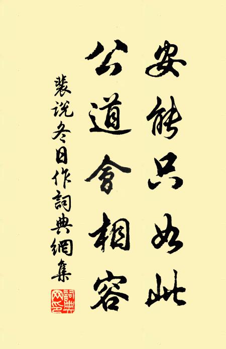 裴说安能只如此，公道会相容书法作品欣赏