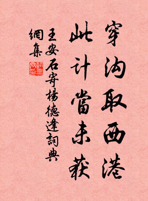 王安石穿沟取西港，此计当未获书法作品欣赏