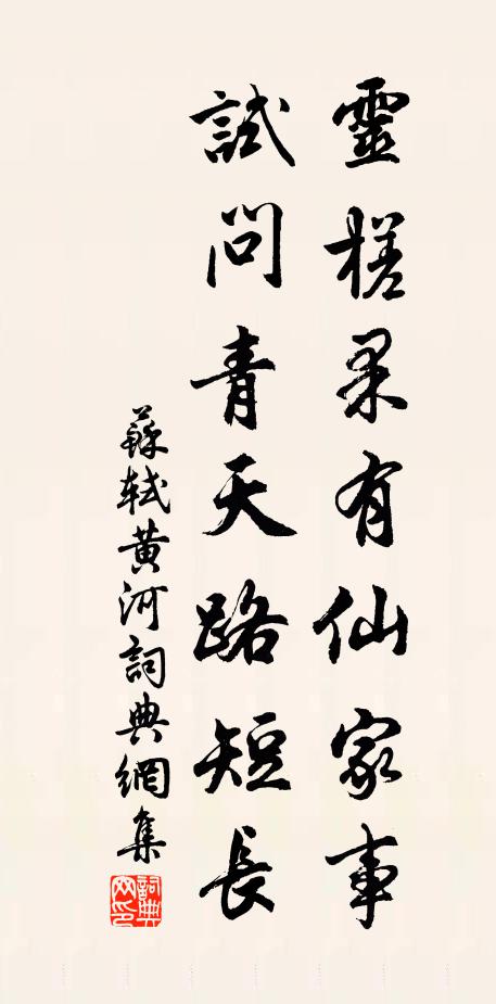 苏轼灵槎果有仙家事，试问青天路短长书法作品欣赏
