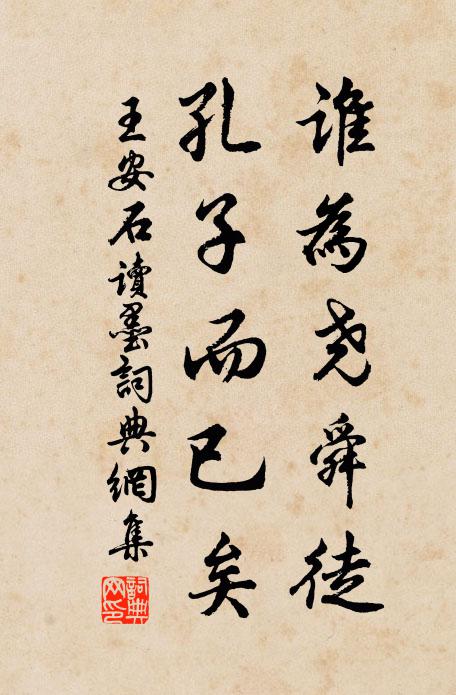 王安石谁为尧舜徒，孔子而已矣书法作品欣赏