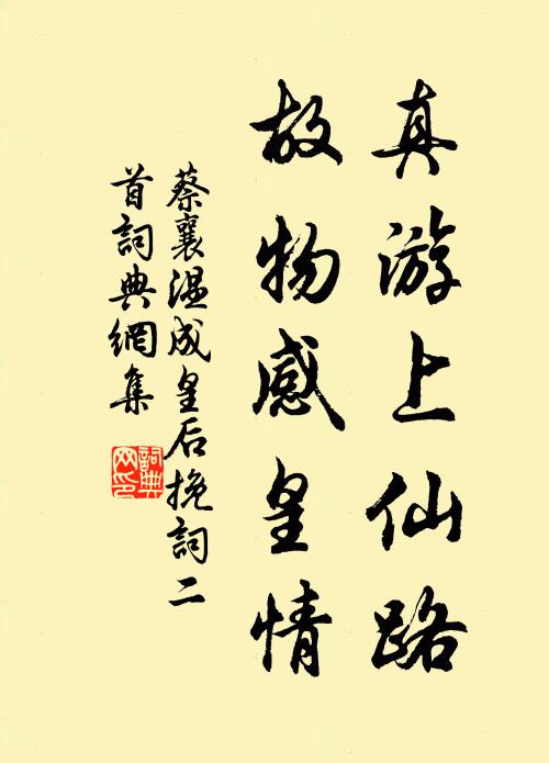 蔡襄真游上仙路，故物感皇情书法作品欣赏