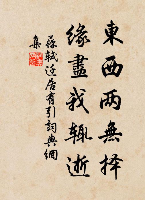 苏轼东西两无择，缘尽我辄逝书法作品欣赏