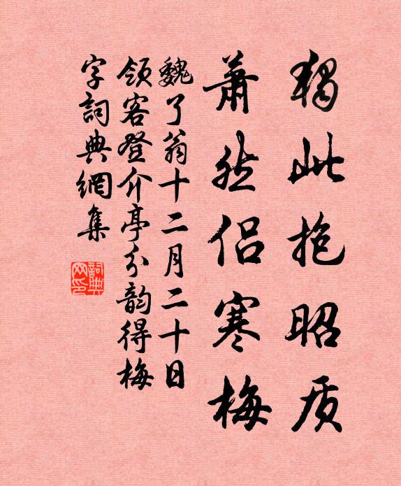 魏了翁独此抱昭质，萧然侣寒梅书法作品欣赏