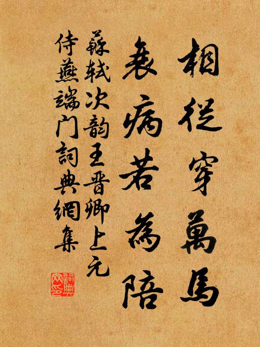 苏轼相从穿万马，衰病若为陪书法作品欣赏