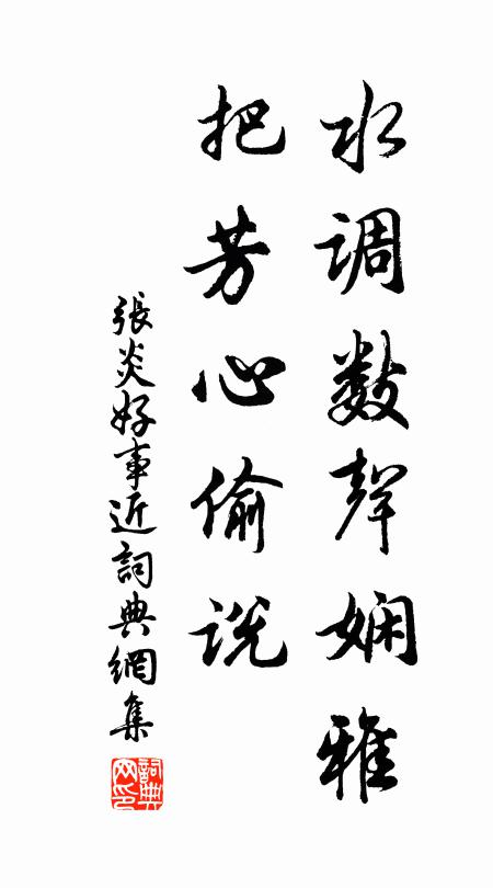 张炎水调数声娴雅，把芳心偷说书法作品欣赏