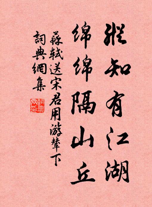 苏轼纵知有江湖,绵绵隔山丘书法作品欣赏
