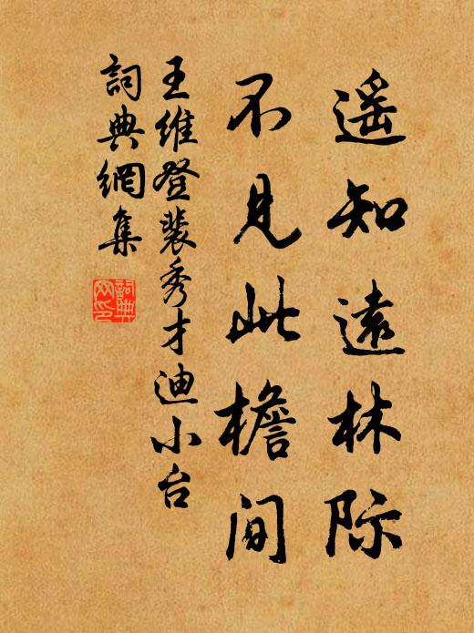 王维遥知远林际，不见此檐间书法作品欣赏