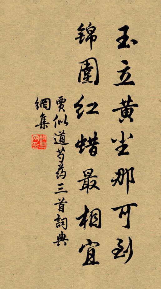 贾似道玉立黄尘那可到，锦围红蜡最相宜书法作品欣赏