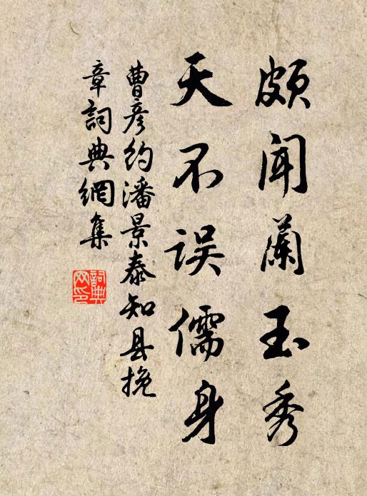 曹彦约颇闻兰玉秀，天不误儒身书法作品欣赏
