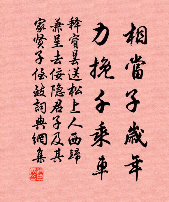 释宝昙相当子岁年，力挽千乘车书法作品欣赏