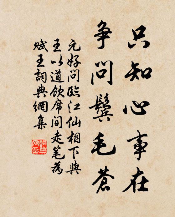 元好问只知心事在，争问鬓毛苍书法作品欣赏