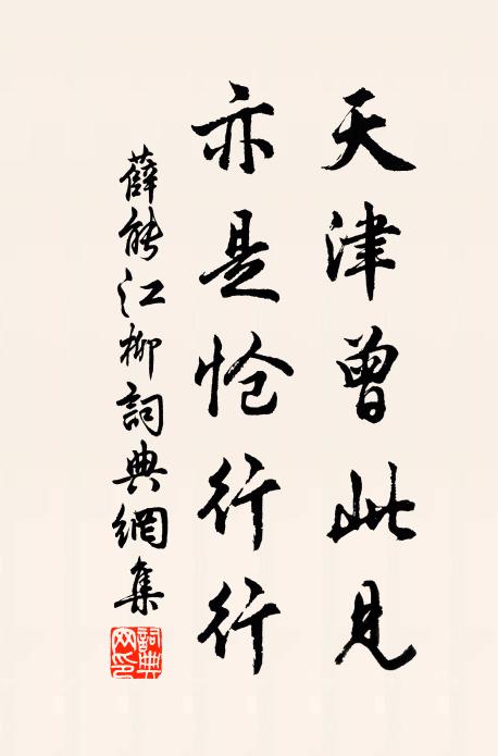 薛能天津曾此见，亦是怆行行书法作品欣赏
