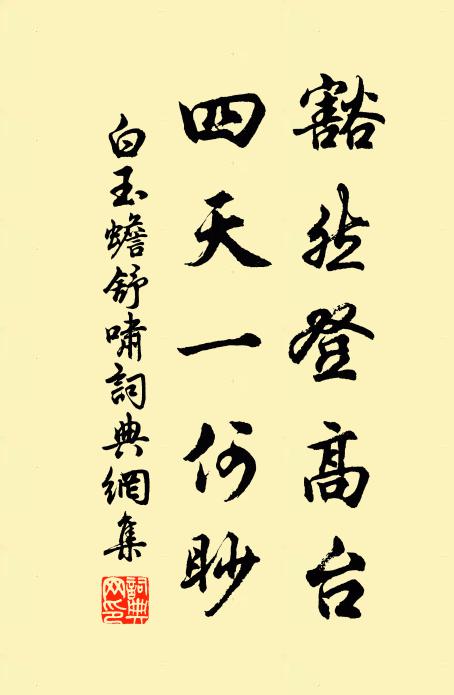 白玉蟾豁然登高台，四天一何眇书法作品欣赏