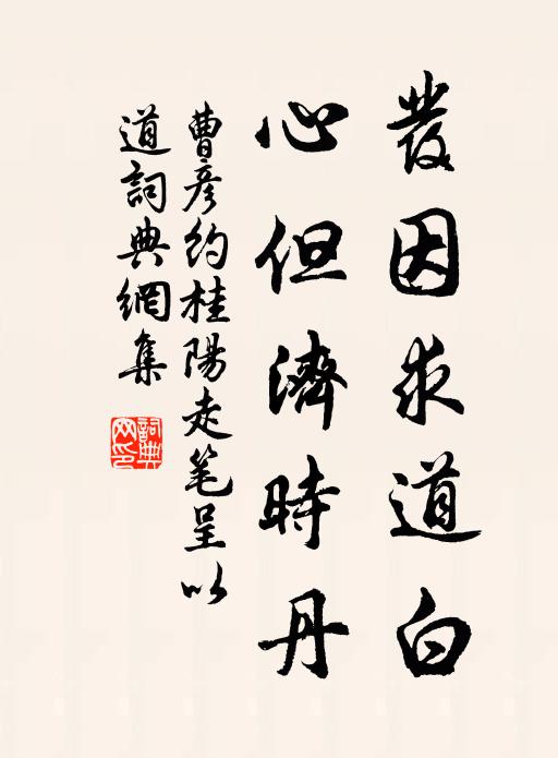 曹彦约发因求道白，心但济时丹书法作品欣赏