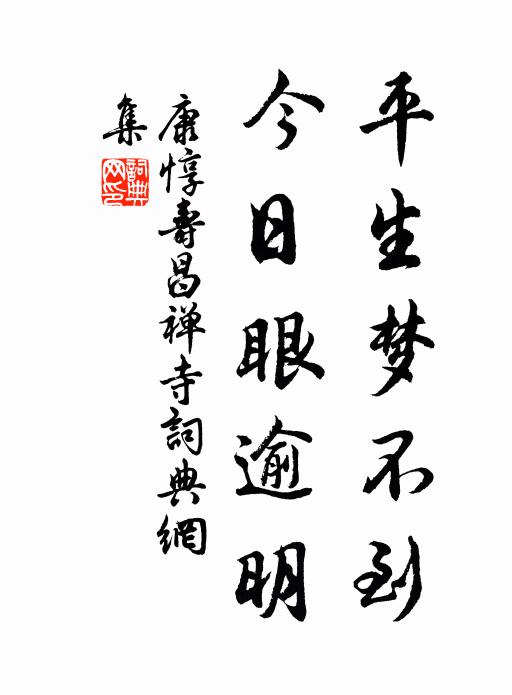 康惇平生梦不到，今日眼逾明书法作品欣赏