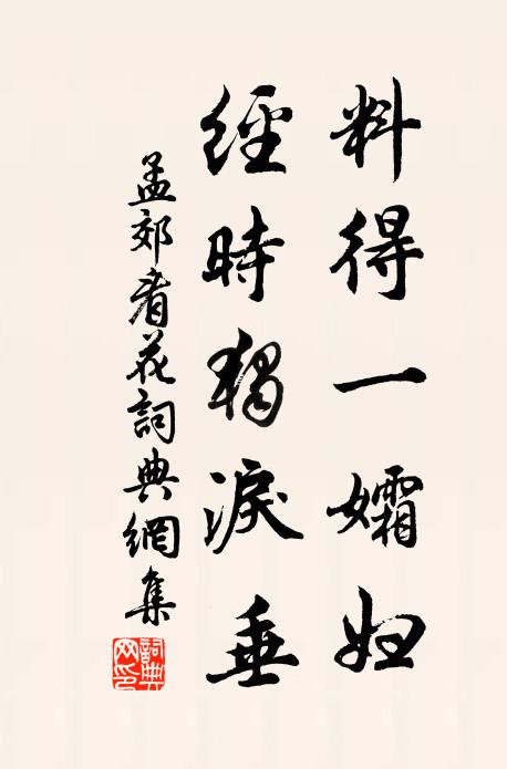 孟郊料得一孀妇，经时独泪垂书法作品欣赏