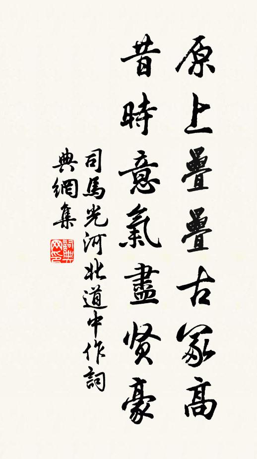 司马光原上叠叠古冢高，昔时意气尽贤豪书法作品欣赏