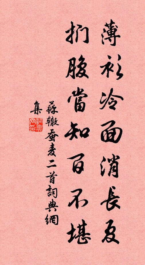 苏辙薄衫冷面消长夏，扪腹当知百不堪书法作品欣赏