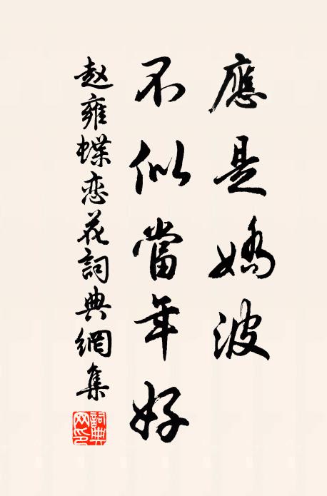 赵雍应是娇波，不似当年好书法作品欣赏