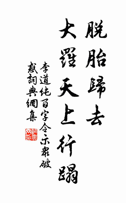 李道纯脱胎归去，大罗天上行蹋书法作品欣赏