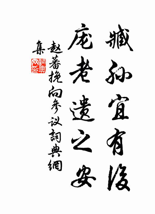 赵蕃臧孙宜有后，庞老遗之安书法作品欣赏