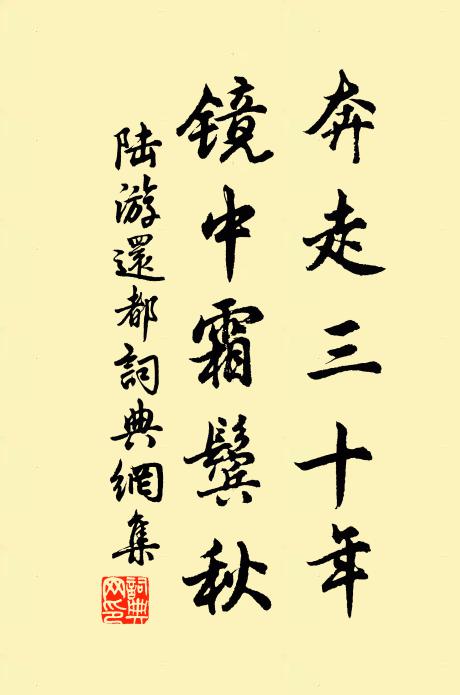 陆游奔走三十年，镜中霜鬓秋书法作品欣赏