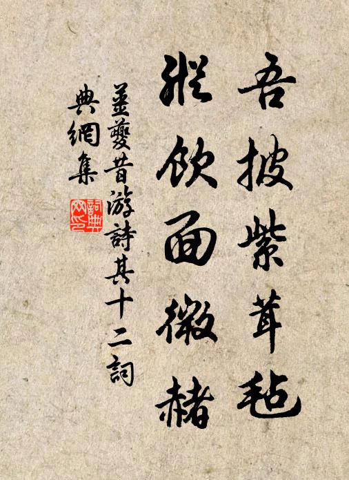 姜夔吾披紫茸毡，纵饮面微赭书法作品欣赏