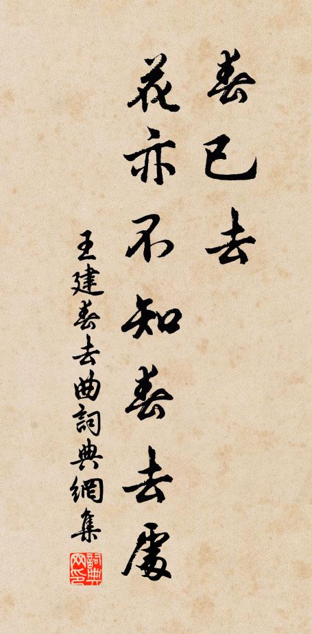 王建春已去，花亦不知春去处书法作品欣赏