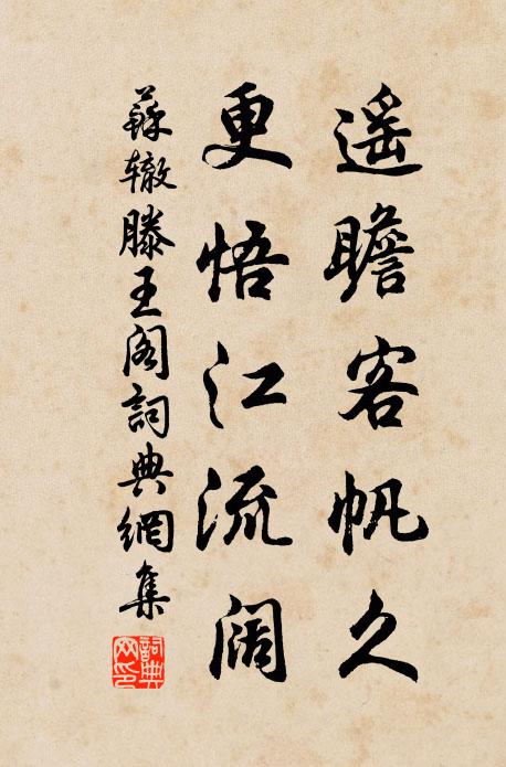 苏辙遥瞻客帆久，更悟江流阔书法作品欣赏