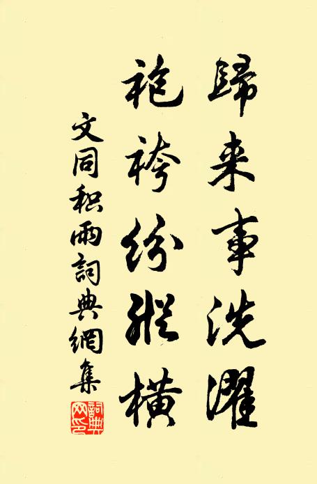 文同归来事洗濯，袍袴纷纵横书法作品欣赏