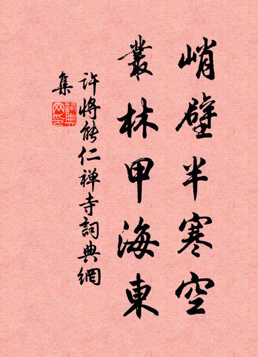 许将峭壁半寒空，丛林甲海东书法作品欣赏