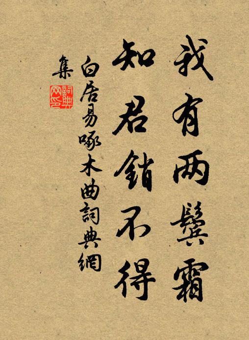 白居易我有两鬓霜，知君销不得书法作品欣赏