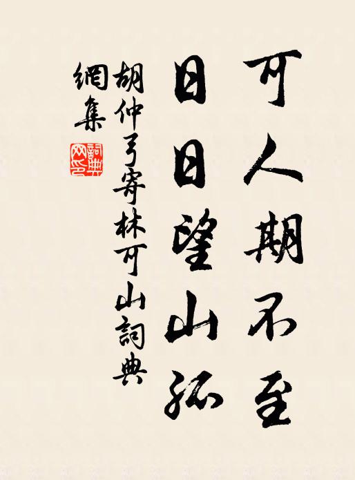 胡仲弓可人期不至，日日望山孤书法作品欣赏