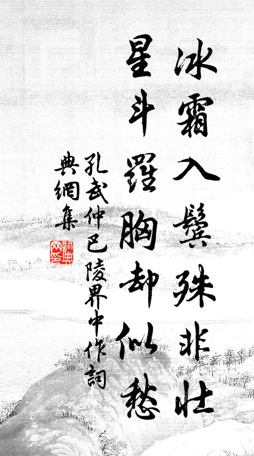 孔武仲冰霜入鬓殊非壮，星斗罗胸却似愁书法作品欣赏