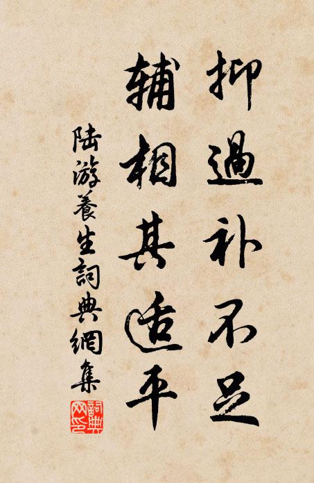 陆游抑过补不足，辅相其适平书法作品欣赏