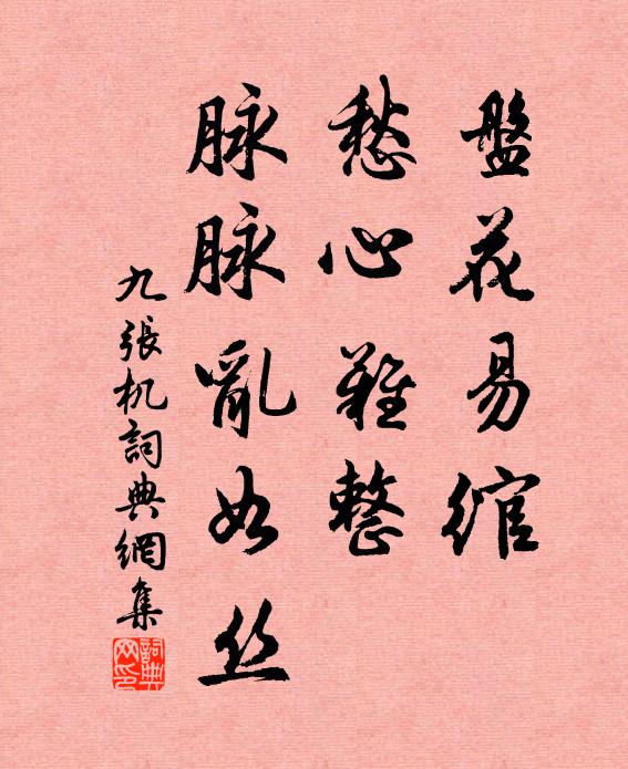 佚名盘花易绾，愁心难整，脉脉乱如丝书法作品欣赏