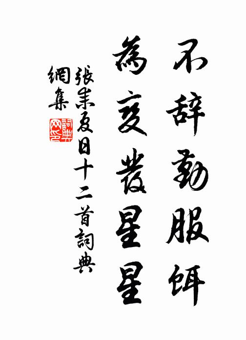张耒不辞勤服饵，为变发星星书法作品欣赏