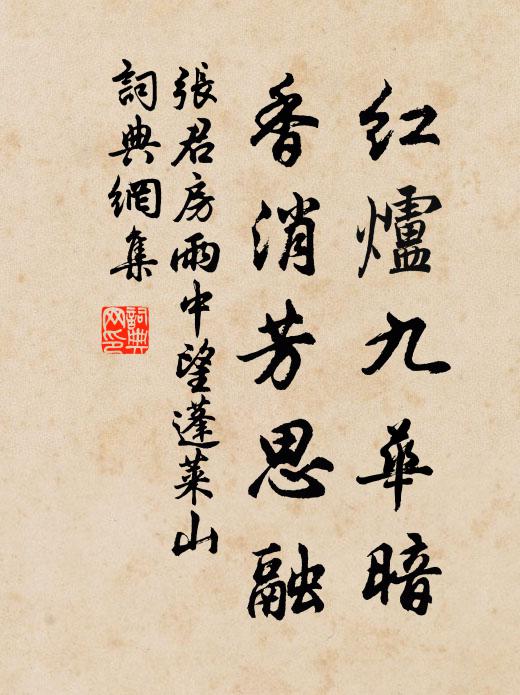 张君房红炉九华暗，香消芳思融书法作品欣赏