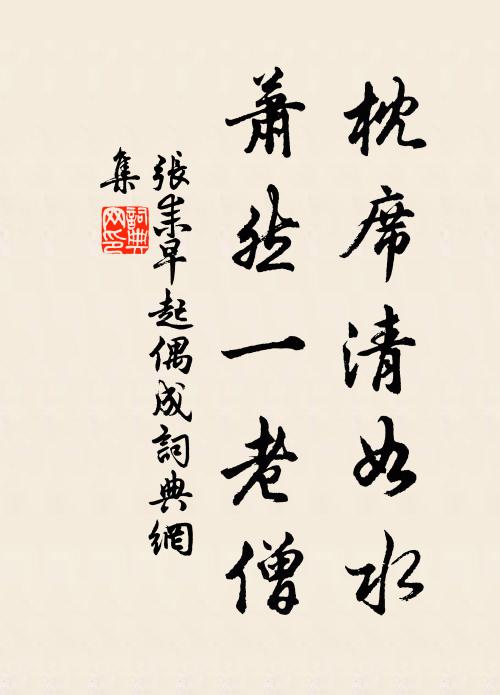 张耒枕席清如水，萧然一老僧书法作品欣赏
