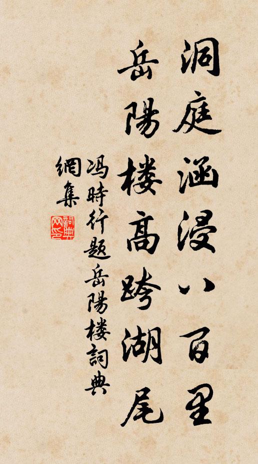 冯时行洞庭涵浸八百里，岳阳楼高跨湖尾书法作品欣赏