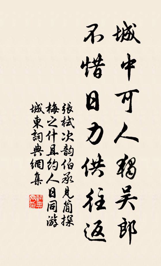 张栻城中可人独吴郎，不惜日力供往返书法作品欣赏