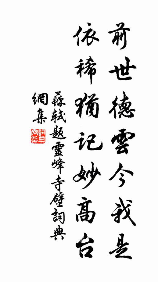 苏轼前世德云今我是，依稀犹记妙高台书法作品欣赏