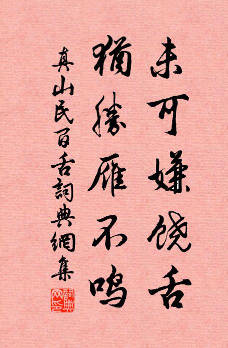 真山民未可嫌饶舌，犹胜雁不鸣书法作品欣赏