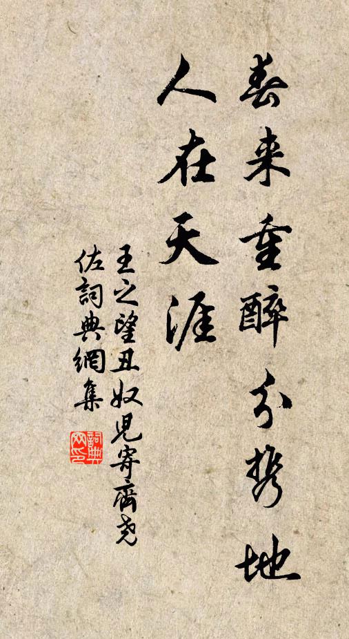 王之望春来重醉分携地，人在天涯书法作品欣赏