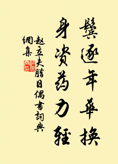 赵立夫鬓逐年华换，身资药力轻书法作品欣赏