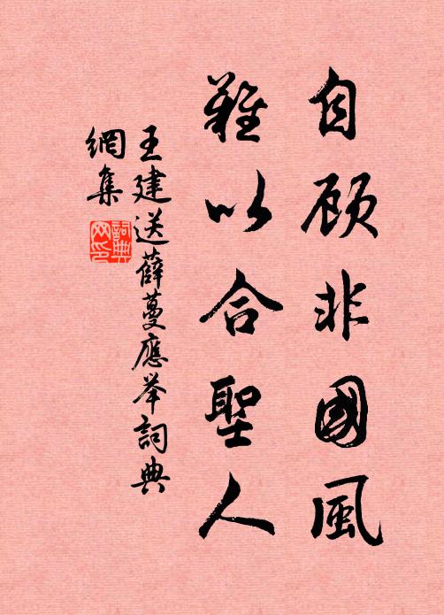 王建自顾非国风，难以合圣人书法作品欣赏