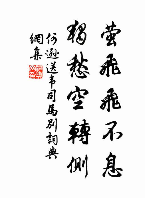 何逊萤飞飞不息，独愁空转侧书法作品欣赏