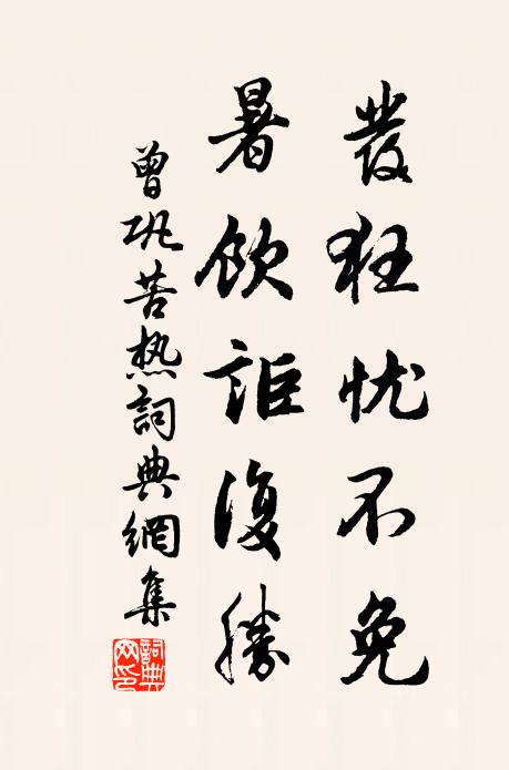 曾巩发狂忧不免，暑饮讵复胜书法作品欣赏